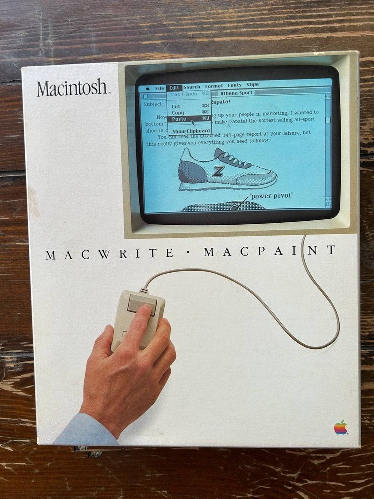 Apple Macintosh MacWrite. MacPaint. Mac software 1984 128K