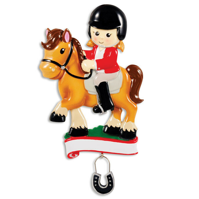 Horse Rider Personalized Christmas Tree Ornament