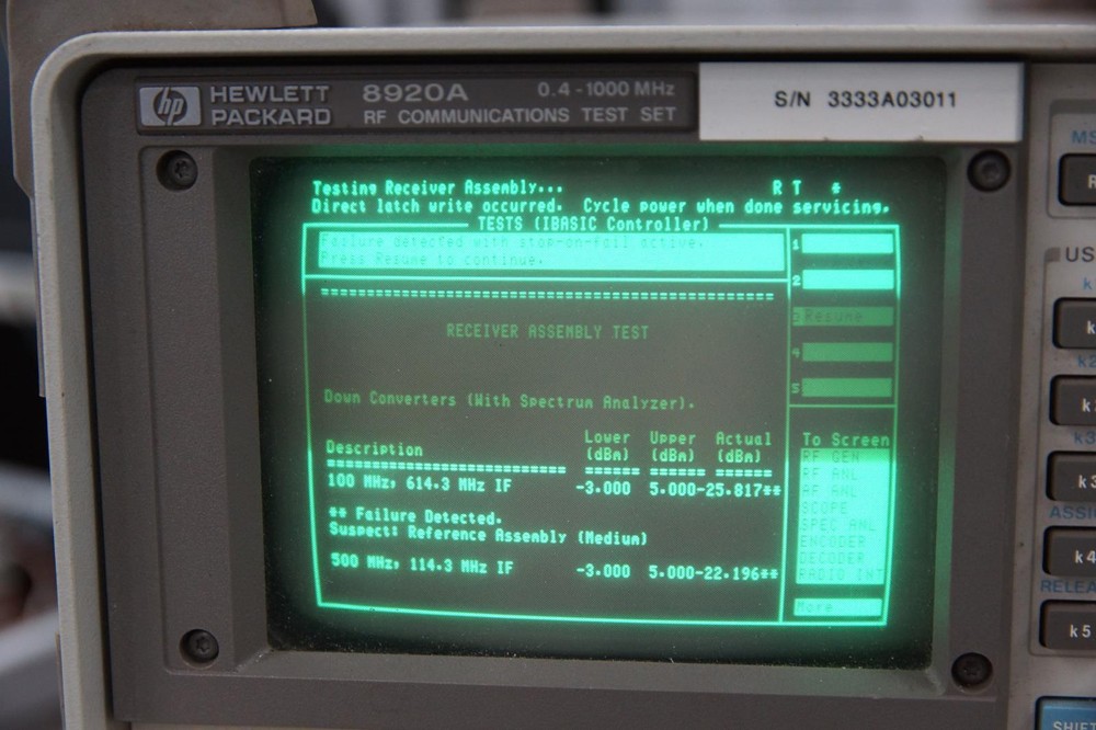 HP Agilent 8920A RF Communications Test Set / Spectrum Analyzer