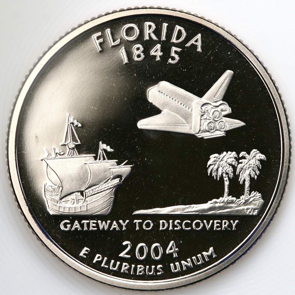 2004 S Gem Proof DCam Florida FL State Quarter CN-Clad