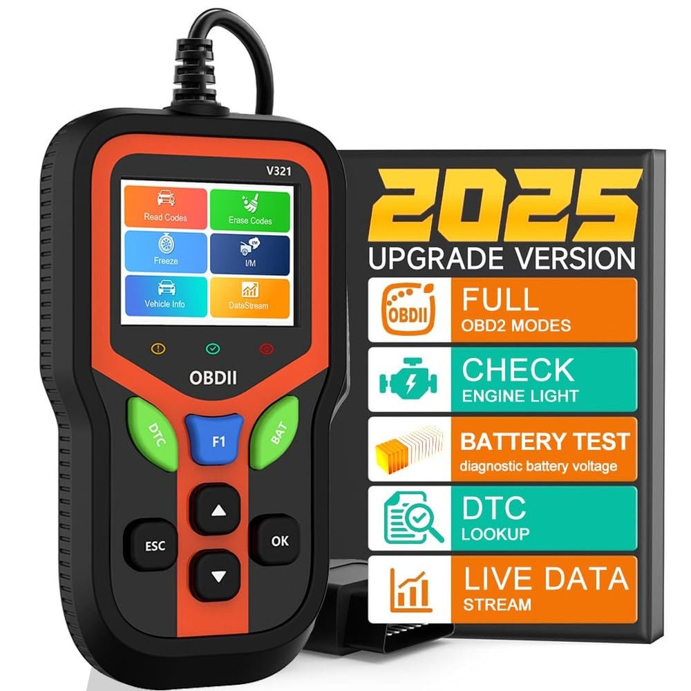 OBD2 Scanner - Car Code Reader Diagnostic Tool for Check Engine Light, Fault ...