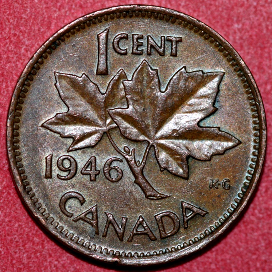 Canada  1946     Cent     King George VI   19mm
