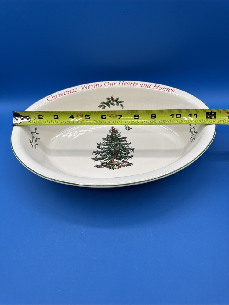 Spode Christmas Tree Sentiment Oval Rim Dish