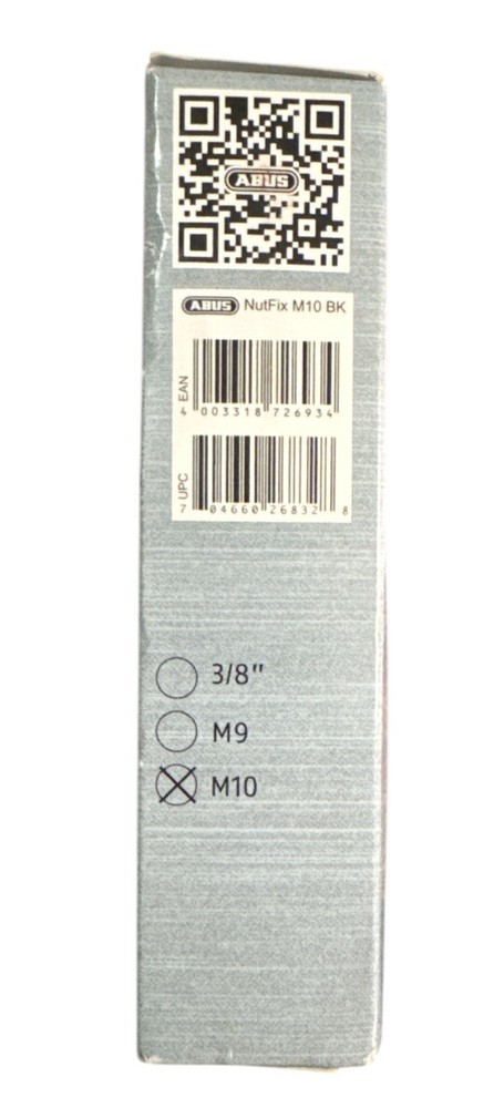 NEW Abus Wheel Lock Nutfix Solid Axle Single M10 Black