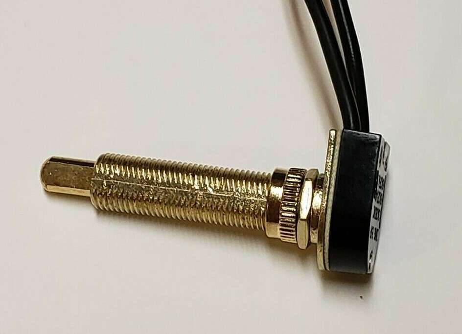 PUSH BUTTON ON-OFF BRASS PLATED CANOPY SWITCH SINGLE POLE 1 1/8" SHANK NEW 791G