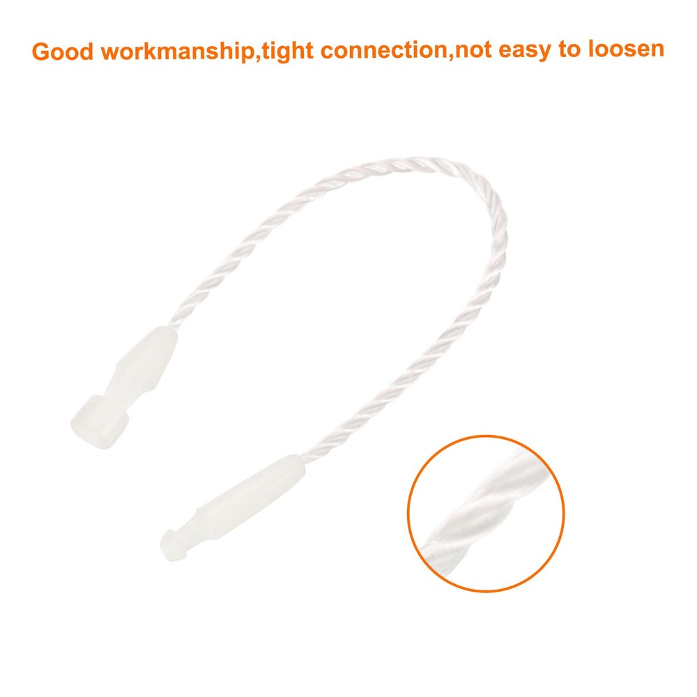 Cotton Hang Tag String Snap Lock Pins Loop Price Tag Plastic 3.2" - 100Pack