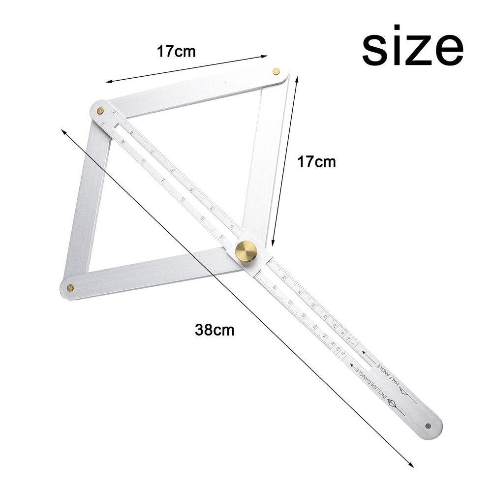 Square Protractor Protractor Stainless Steel Tool 17.1cm Silver Artifact