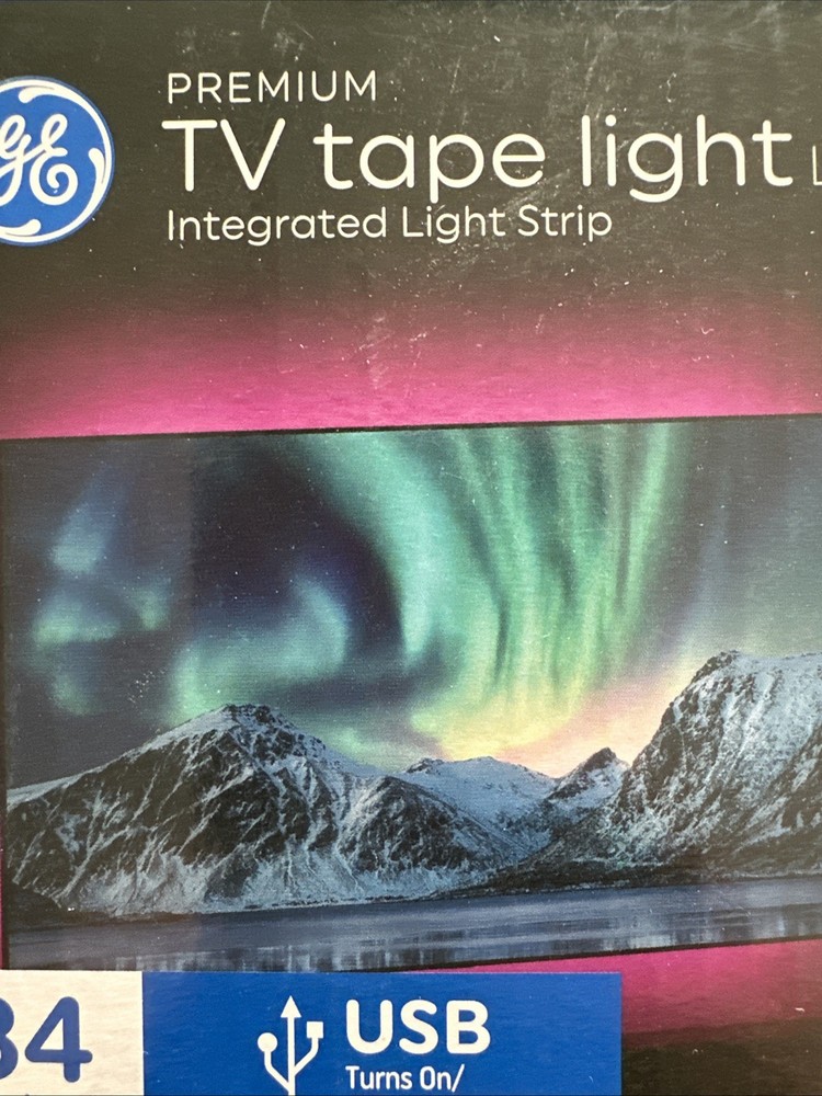 GE LED Light Strip 84' Multicolor Dimmable USB Remote Control 4 Tv