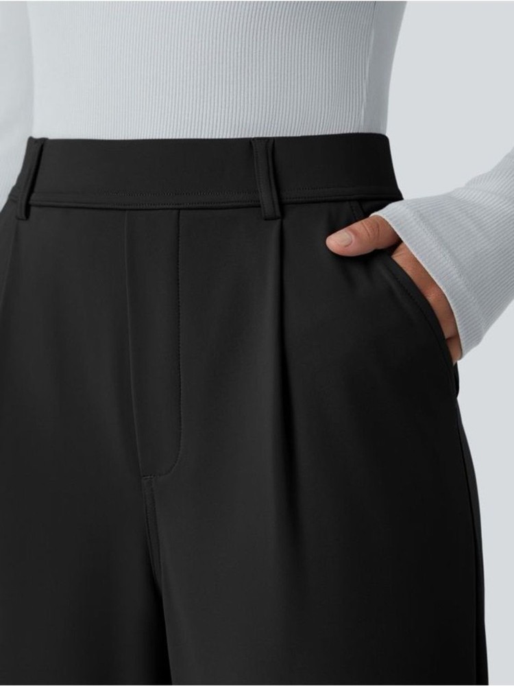 Halara Flex DayStretch High Waisted Pocket Work Flare Pants Black Medium NWT