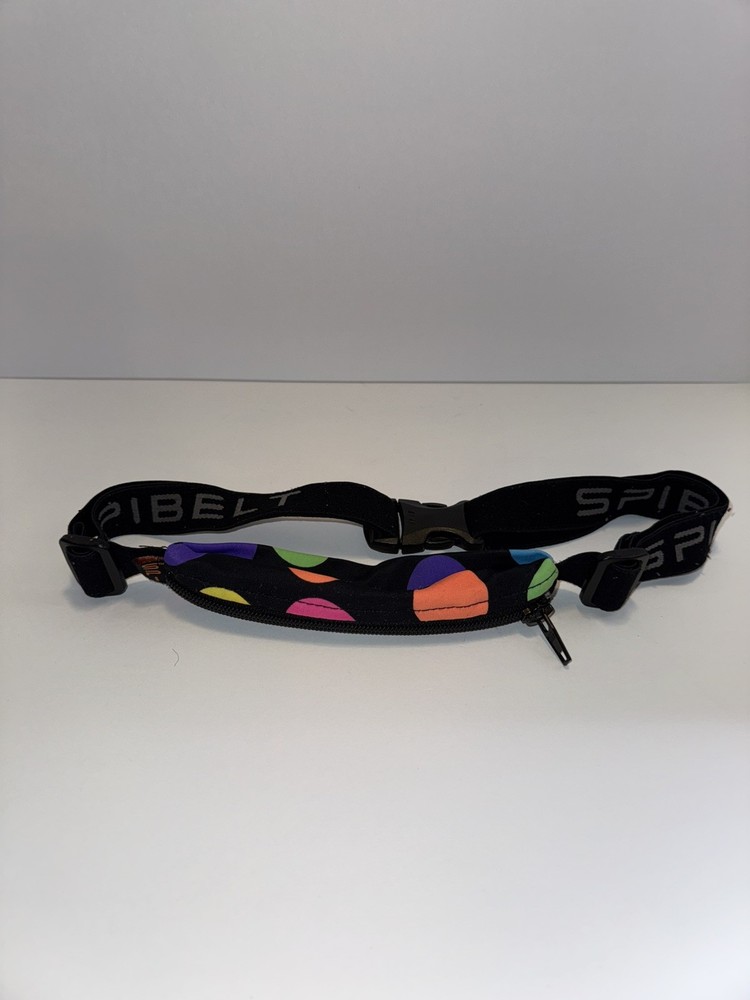 Spibelt Running Pouch Small Item Belt NEON Polka Dot Pattern