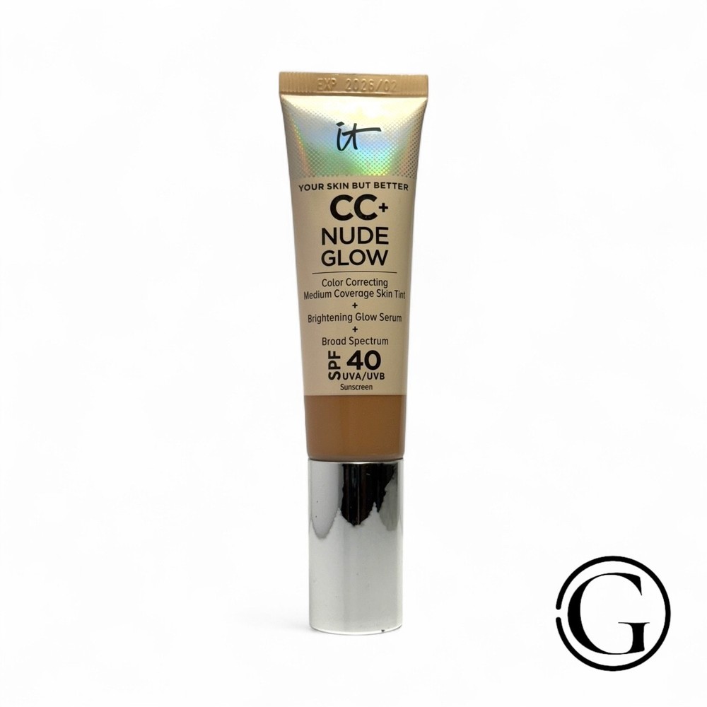 IT COSMETICS CC + NUDE GLOW COLOR CORRECTING MEDIUM COVERAGE TINT NEUTRAL TAN