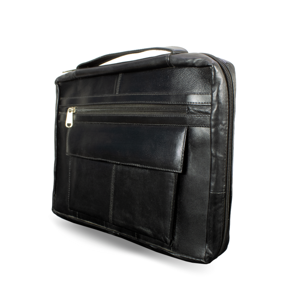 Genuine Leather Religious Bible Book Cover Organizer with Protective Handle