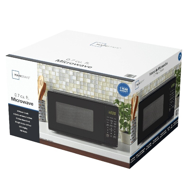 Compact Microwave Oven 0.7 Cu Ft 700W LED Display Timer Child Lock Defrost New
