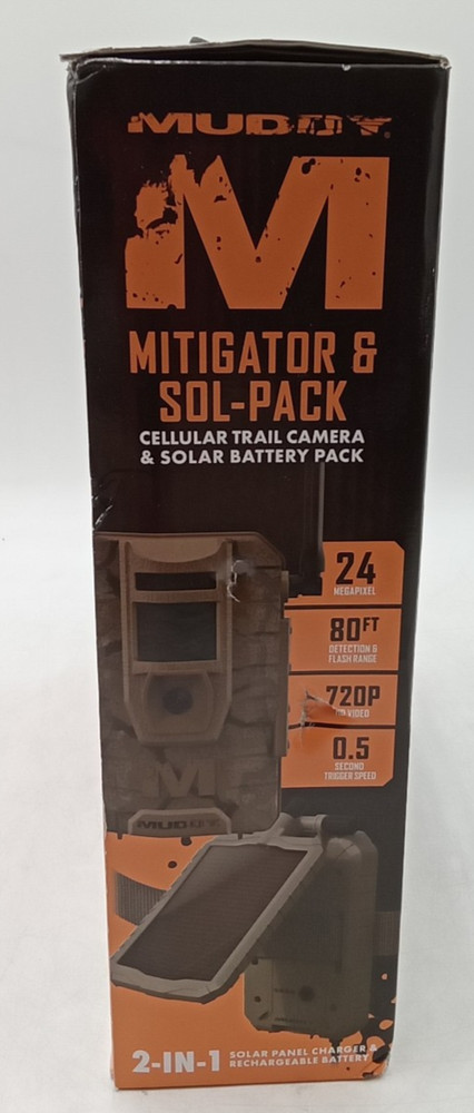 Muddy Mitigator Cellular 24MP Imaging Trail Camera with Solar Battery Bundle