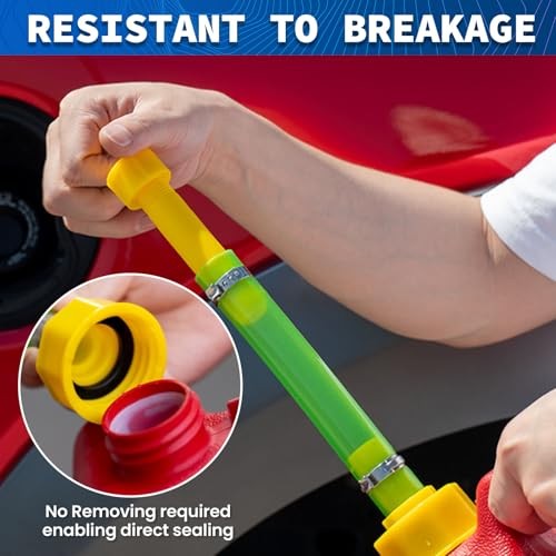 PCS 10" Gas Can Spout Replacement & Universal red Gas Cap, Compatible with 2