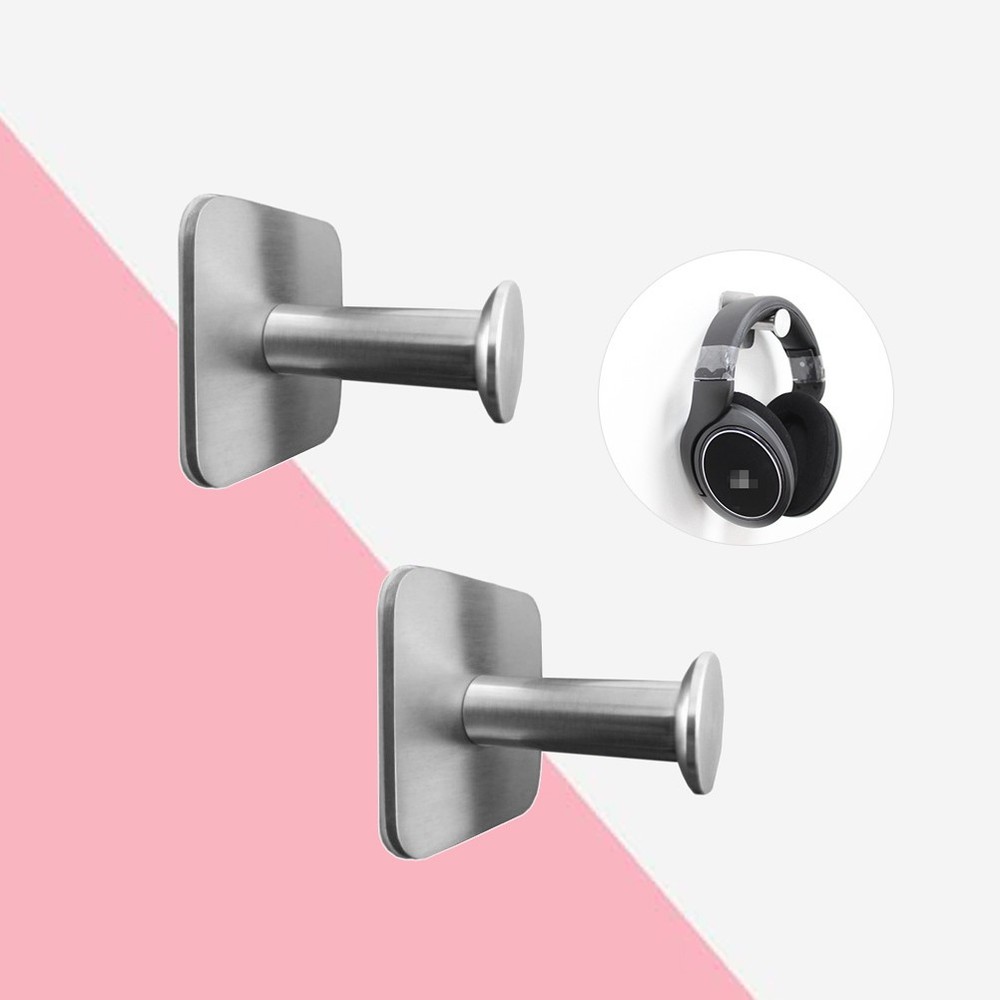 2 Pcs Sticky Hanging Hooks Extensible Headphone Stand Headset Hanger