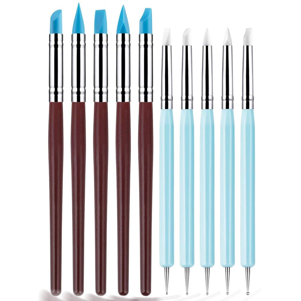 Silicone Clay Sculpting Tool - 10Pcs Modeling Dotting for Pottery