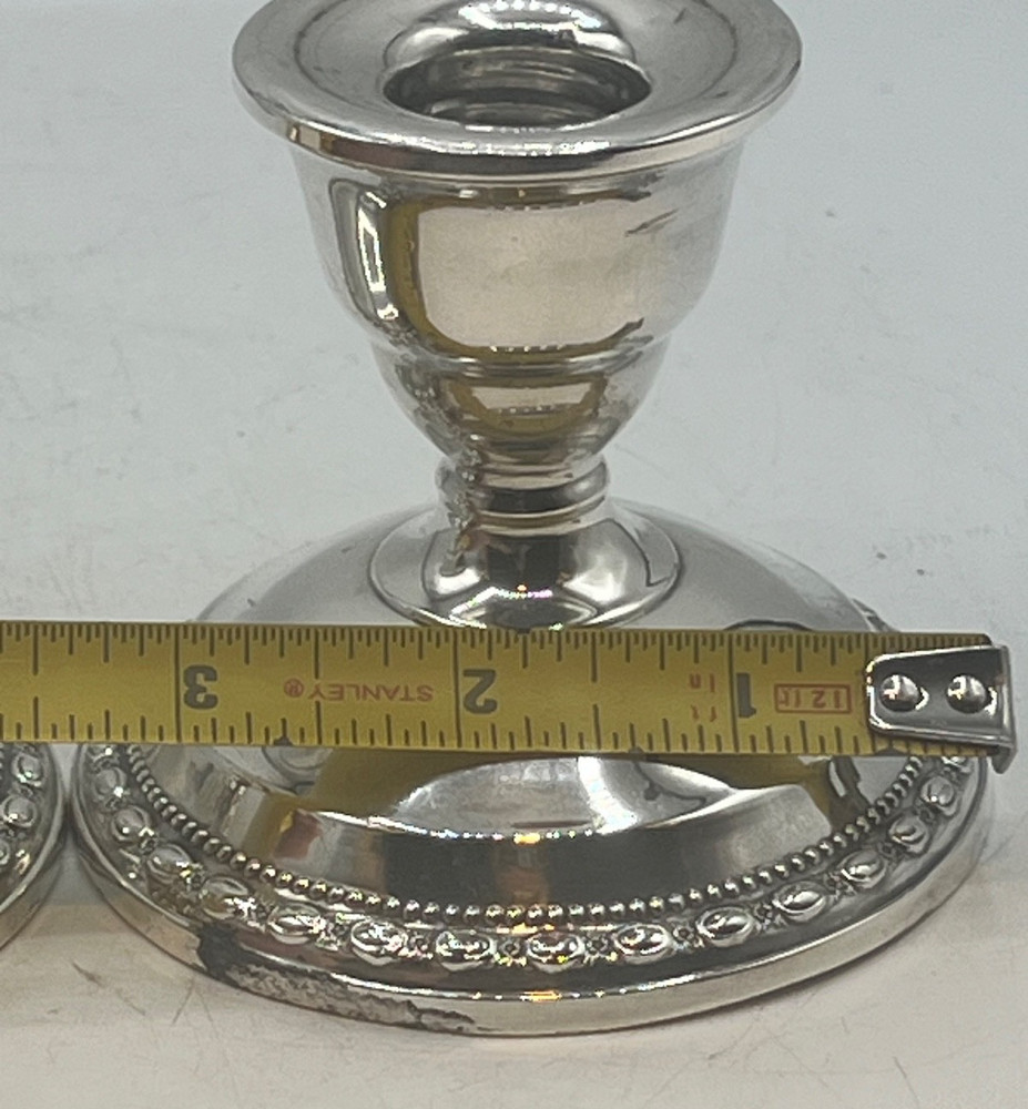 Vintage La Pierre Sterling Silver Weighted Candlesticks, Pair