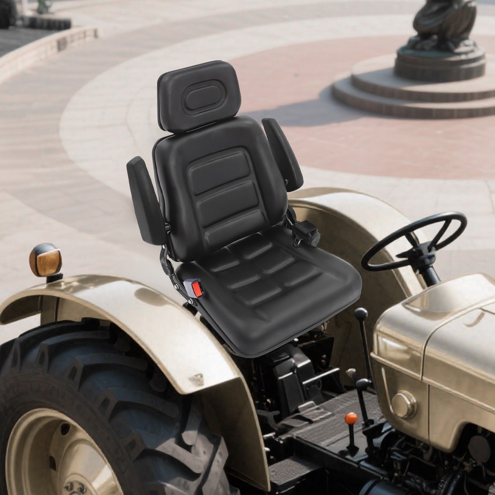 Ergonomic Tractor Seat With Adjustable Headrest Armrest & Lumbar Support