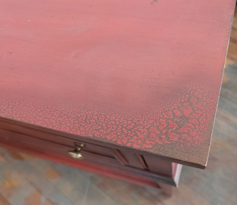 Vintage Old Hickory Chair Company Red Sideboard Console Table