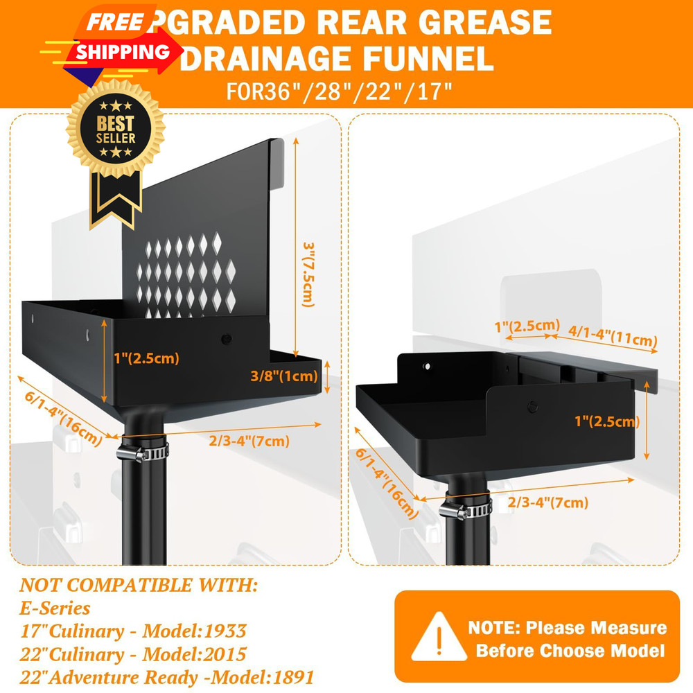 Rear Grease Drainage System for Blackstone Catcher Black