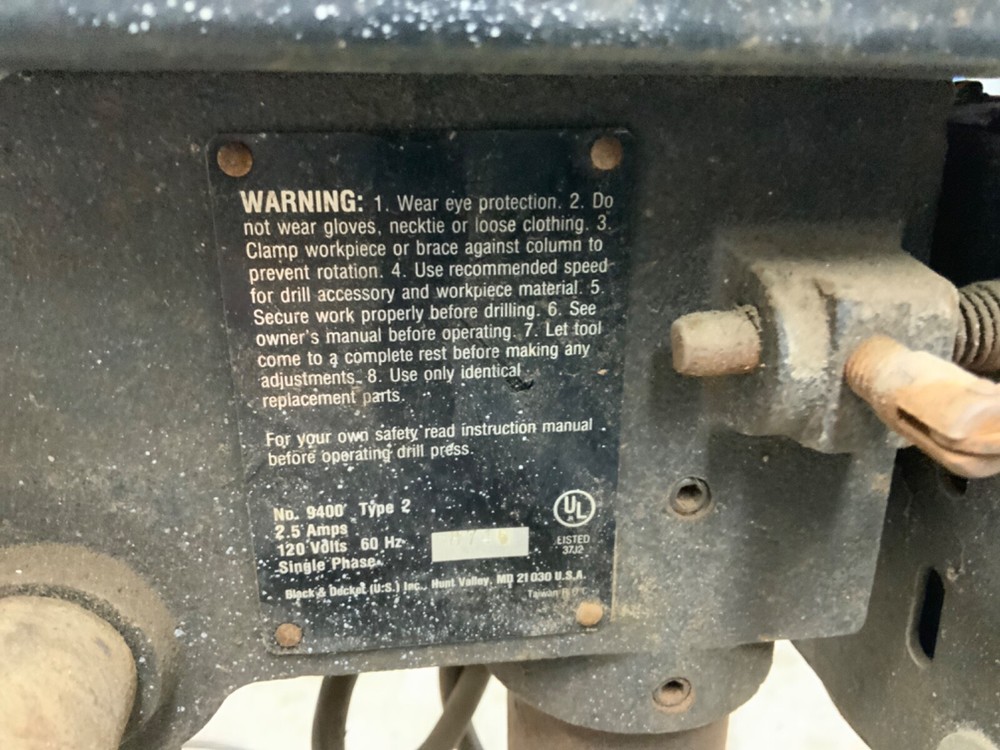 black and decker 9400 type-2 drill press