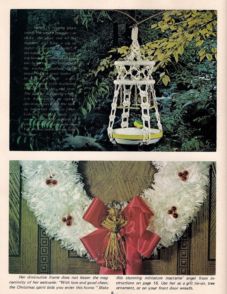 Hanging Bird Bath Pattern - Craft Book: # H228 Macrame Hangers for Small Spaces