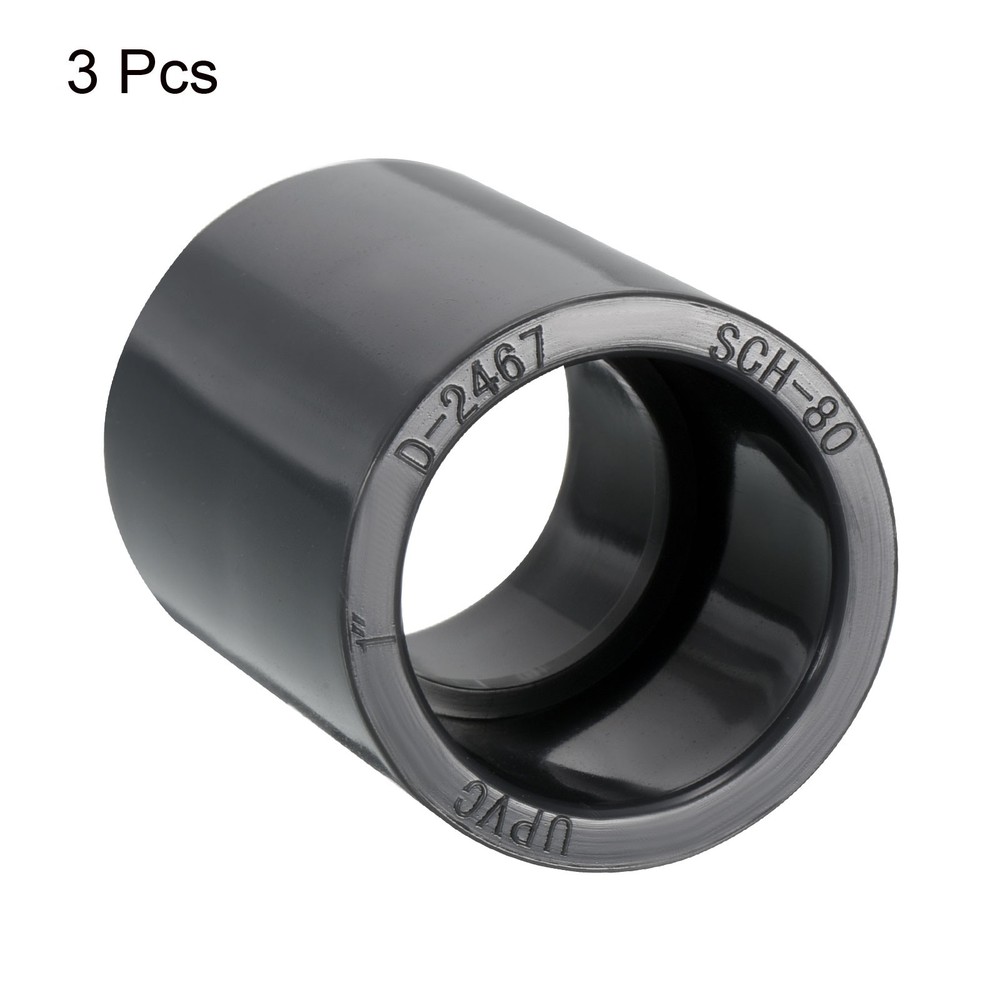 UPVC Pipe Fitting 1" Program Socket 80.3pcs Straight Joint Adapter, Grey