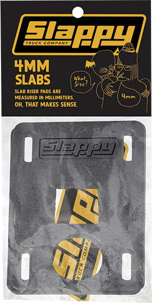 SLAPPY SLABS LOW RISERS SET 4MM BLACK 2PCS