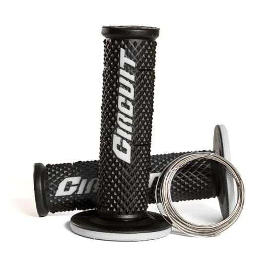 - Circuit V Motorcycle Grip - Internal Lock, Polymer and Full Diamond Texture