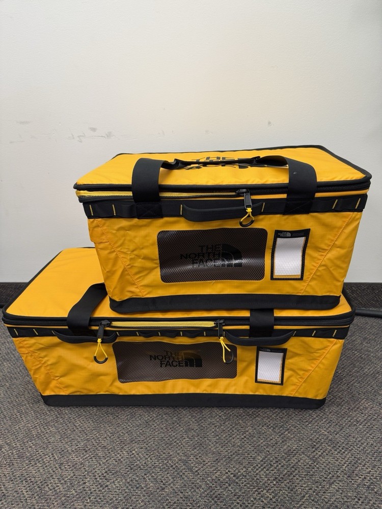 The North Face Base Camp Gear Box PAIR- Large With Medium -Summit Gold SET