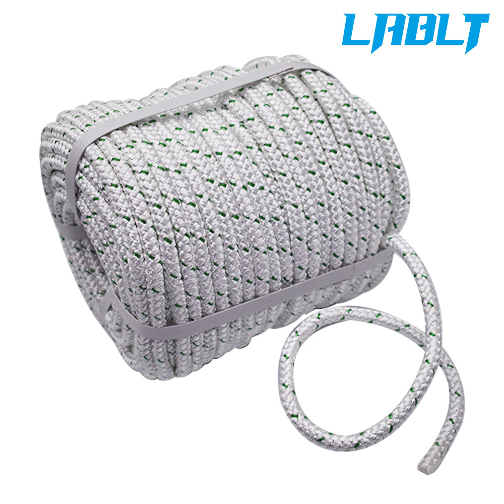 LABLT 3/8"×200' Double Braid Polyester Rope 1544Lbs Breaking Strength Bull Rope