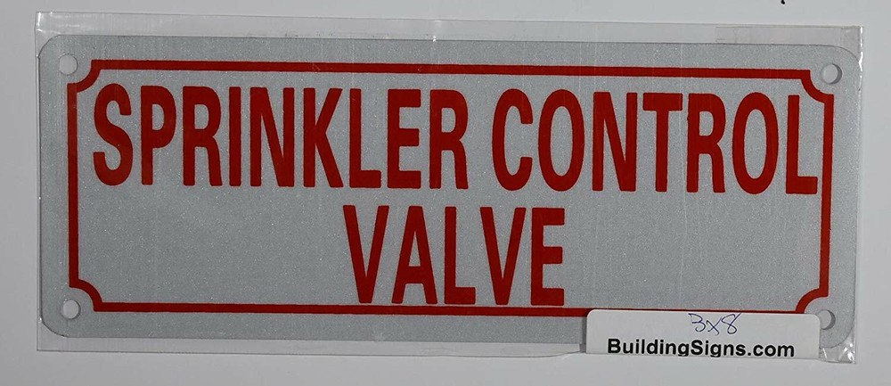Sprinkler Control Valve Sign(White Background,Reflective,3X8-Rust Free)