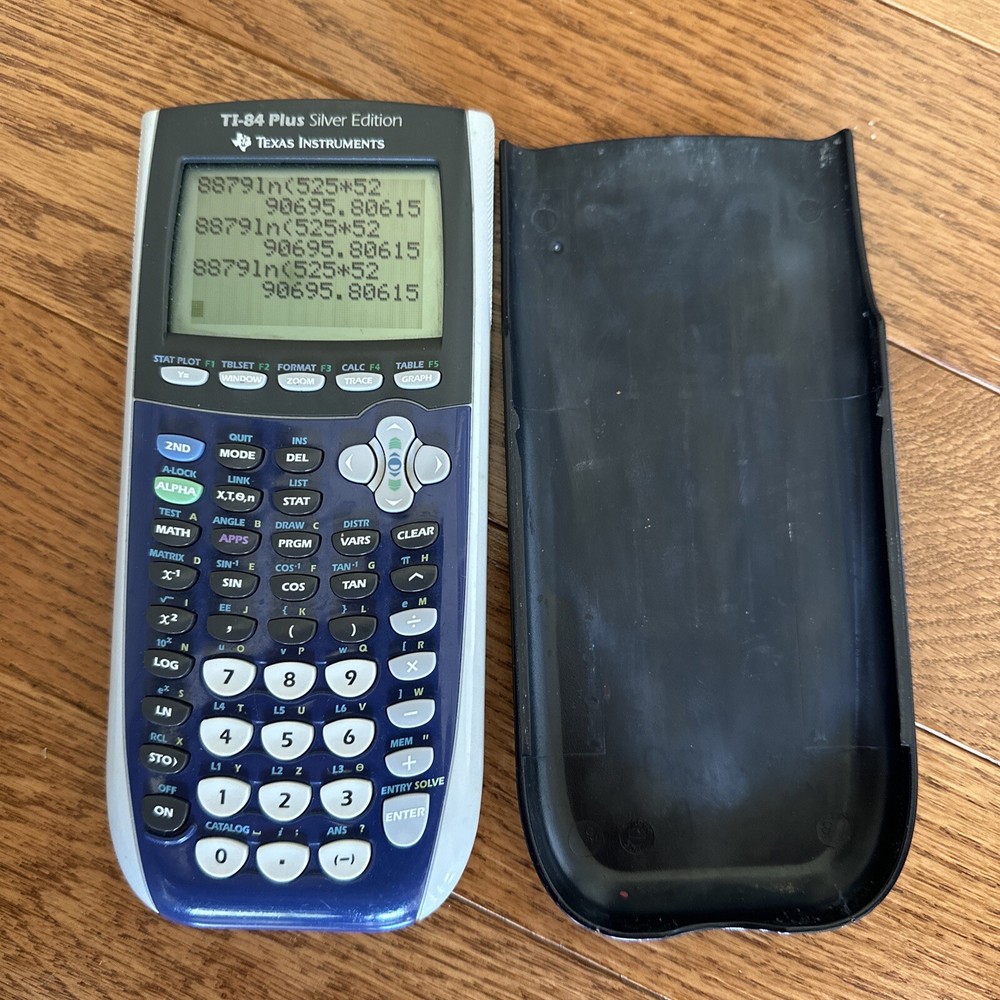 TI-84 Plus SIlver Edition Graphing Calculator Blue Tested
