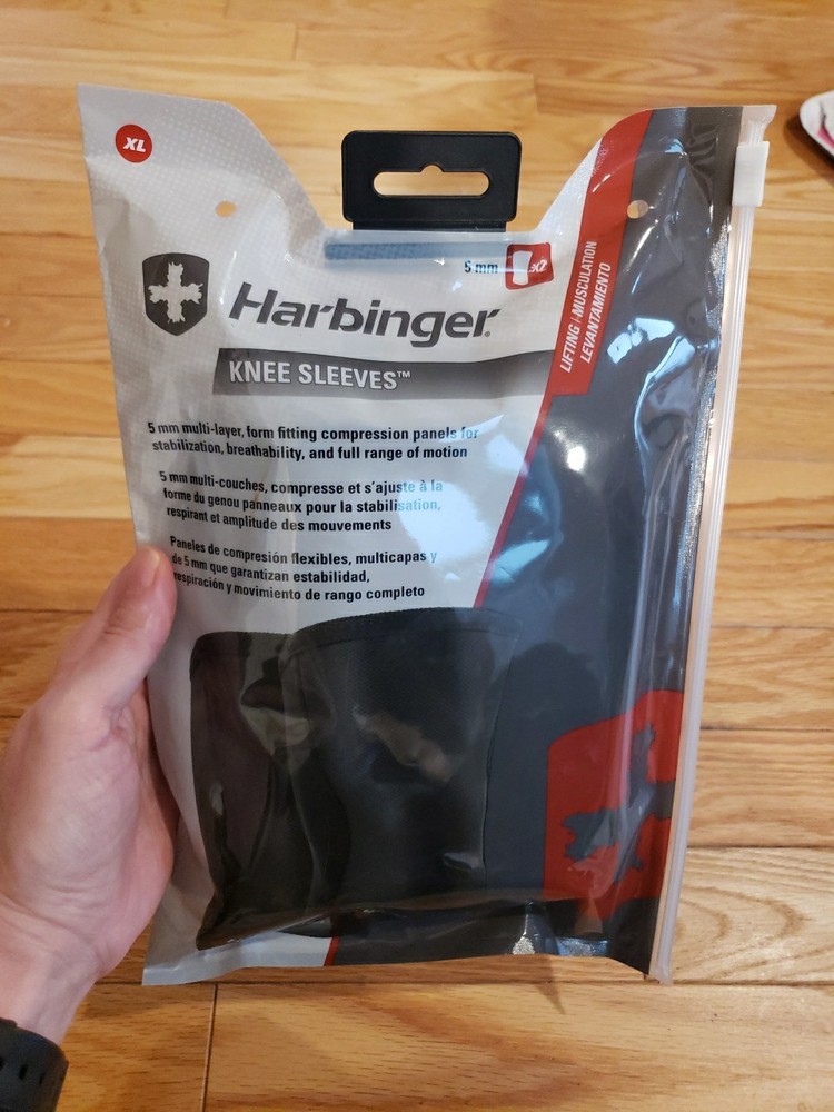 Harbinger Compressor Knee Sleeves Black 5 mm XL Lifting