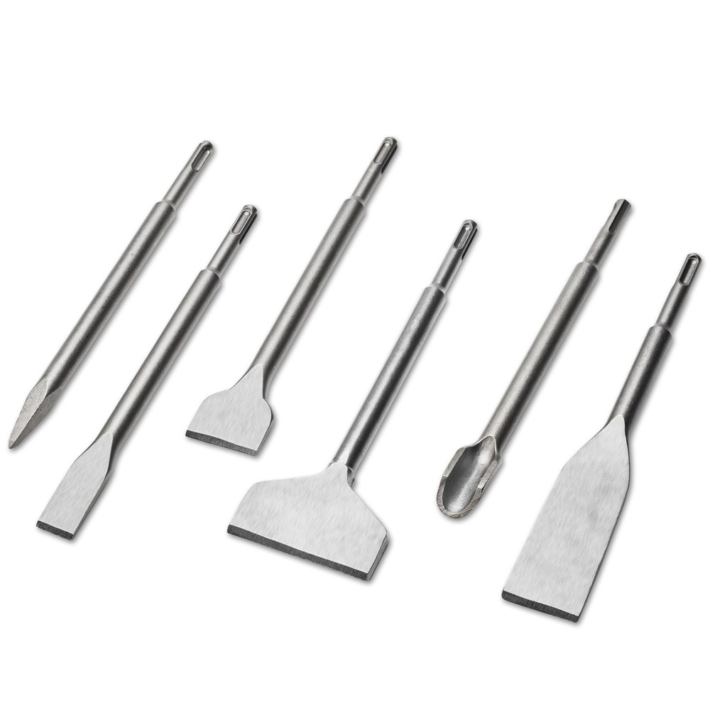6pcs SDS Plus Chisels, SDS Plus Compatible, 40CR Steel, Masonry Chisel Set, T...