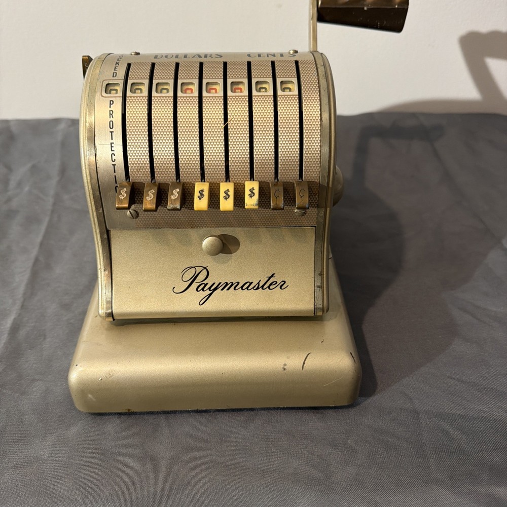Vintage Paymaster Check Writer Machine Series S-600 8 Column - No key