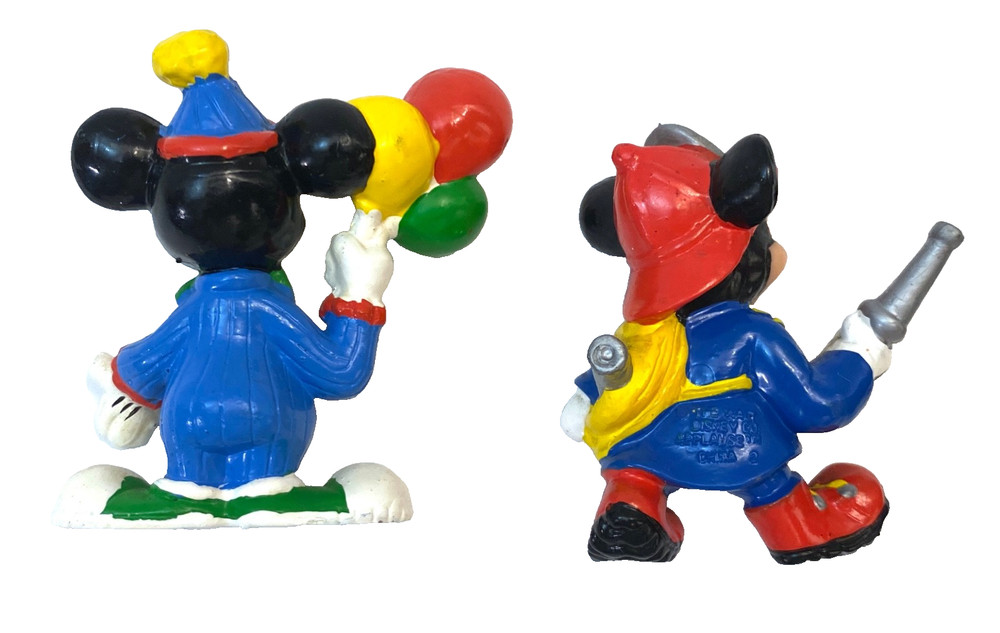 2 Minnie and 2 Mickey Mouse(4) Figures Clown Firefighter 2”