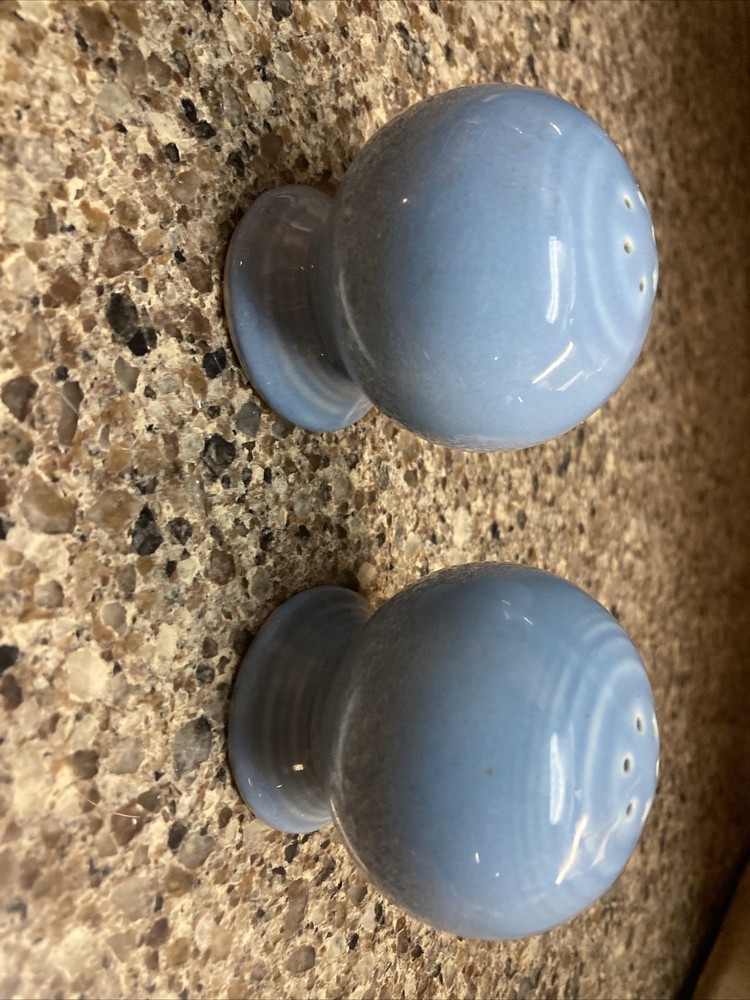 Fiestaware Periwinkle Blue Round bulb Salt Pepper Shakers