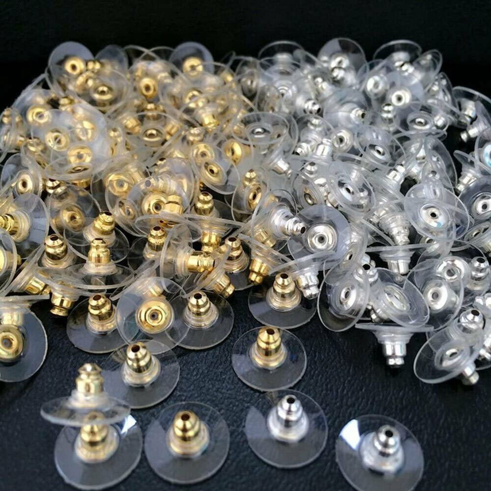 300X Earring Backs Post Backings stopper Silver Golden Stud secure Hook Earring