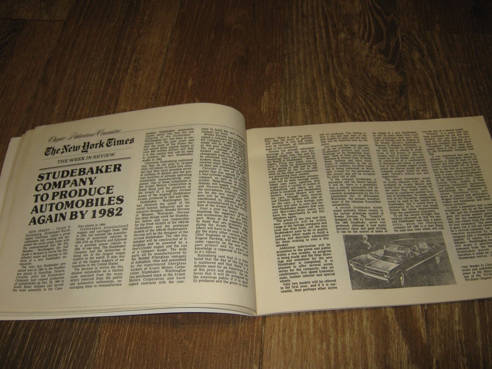 April 1980 Studebaker Turning Wheels Bulletin Studebaker