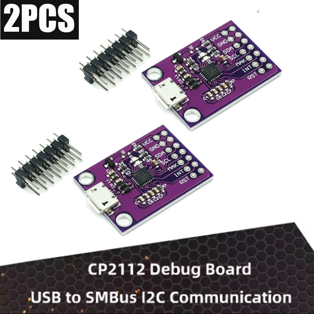 2x CP2112 Debug Board USB to SMBus I2C Communication Module 2.0 MicroUSB