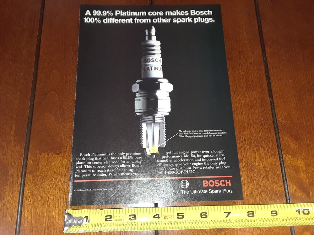 BOSCH PLATINUM SPARK PLUG ORIGINAL 1998 AD