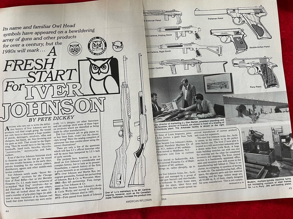 Iver Johnson Firearms Magazine Article/Print Ad Historical Article