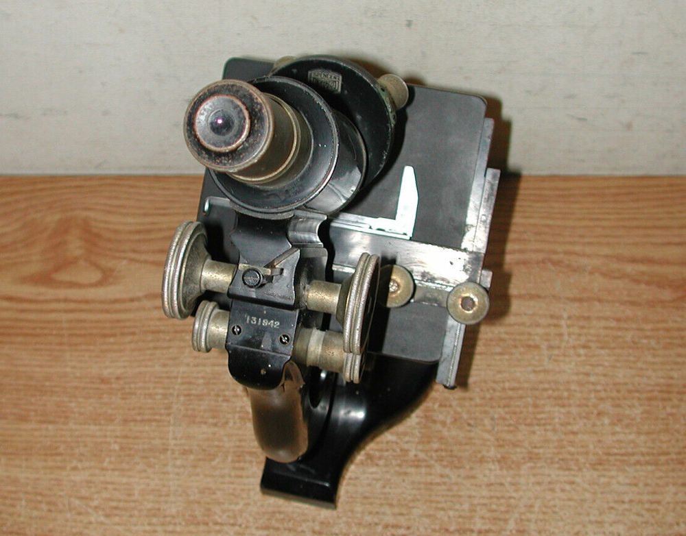 VINTAGE SPENCER BUFFALO CAST IRON BLACK MICROSCOPE #131942