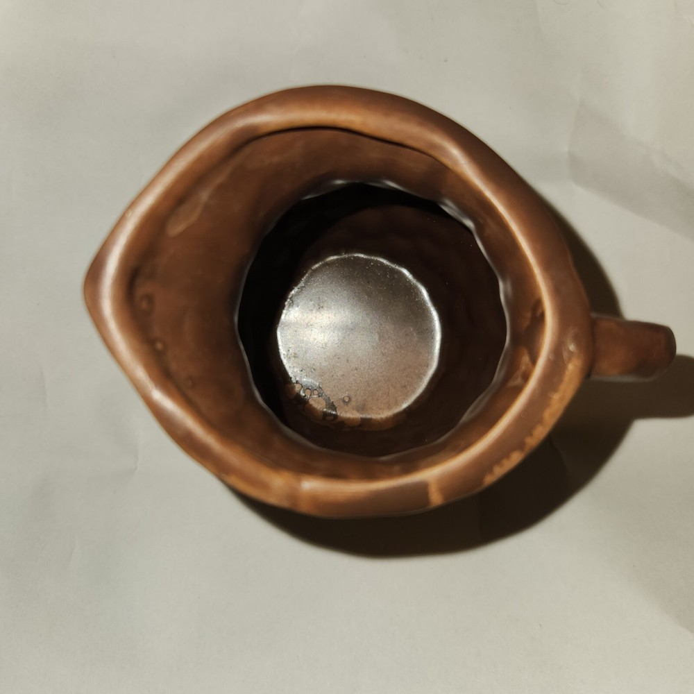 Ceramic Brown Painted Creamer Indiginous Thunderbird Crest JAPAN