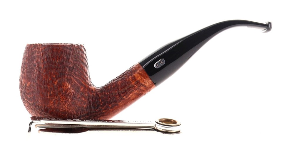 Pipe Chacom Flame Grain 268 brown sandblasted shape half bent apple 9mm