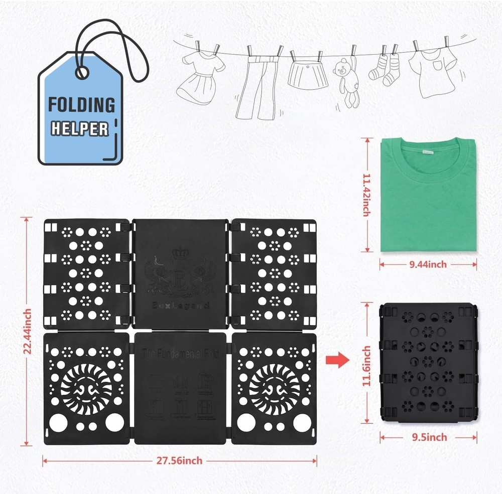 V3 Shirt Folder Board Tshirt Clothes Folder Folding Board Durable Laundry Sor...