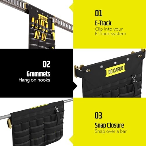 E Track Hanging Pocket - 2Assorted-Size Pockets and Loops, E 1 Tool Organizer