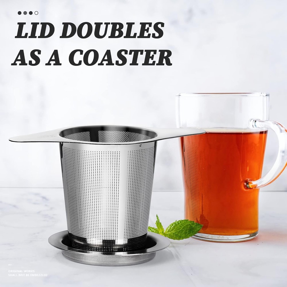 Extra Fine 18/8 Stainless Steel Tea Infuser Mesh Strainer W/ Large Capacity &